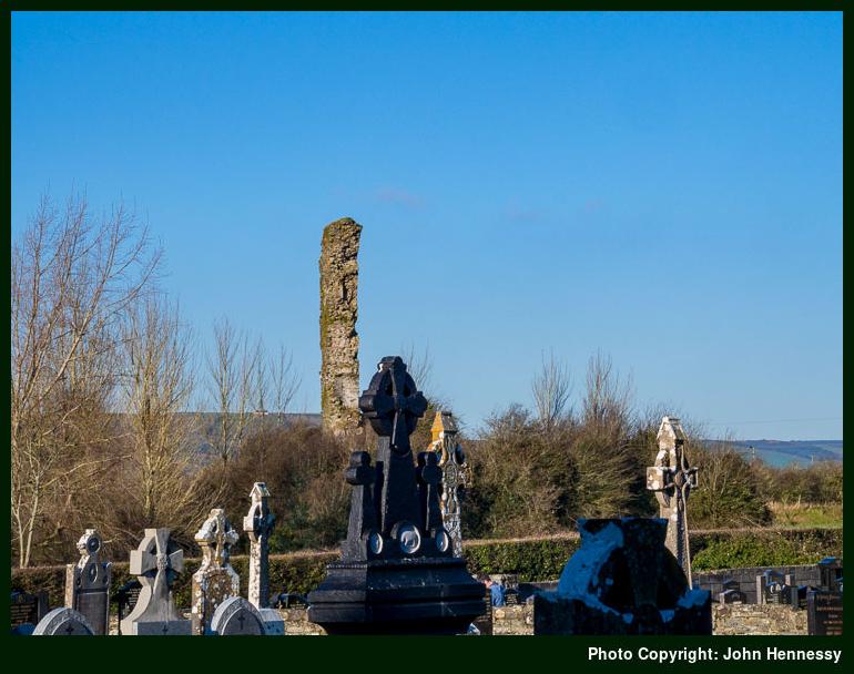 Castle ruins as seen from graveyard, Killeedy, Co. Limerick, Éire