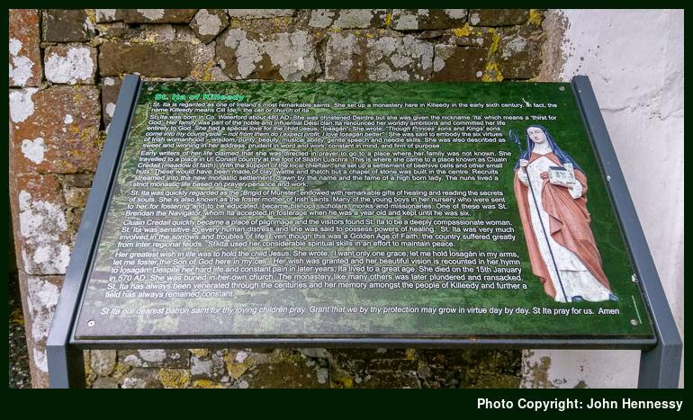 Information display for Saint Ita, Killeedy, Co. Limerick, Éire